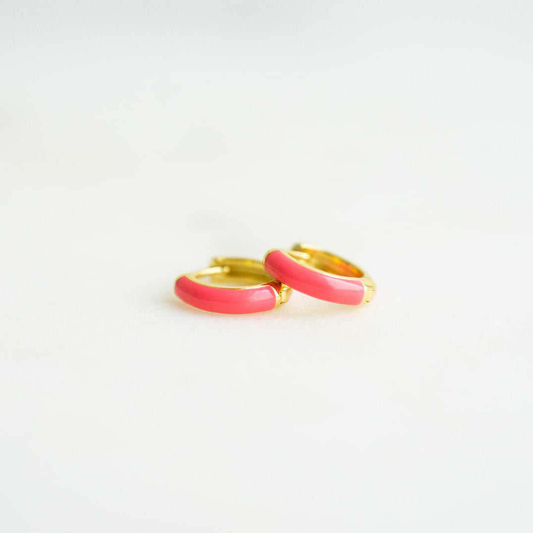 Hot Pink Hoop Earring