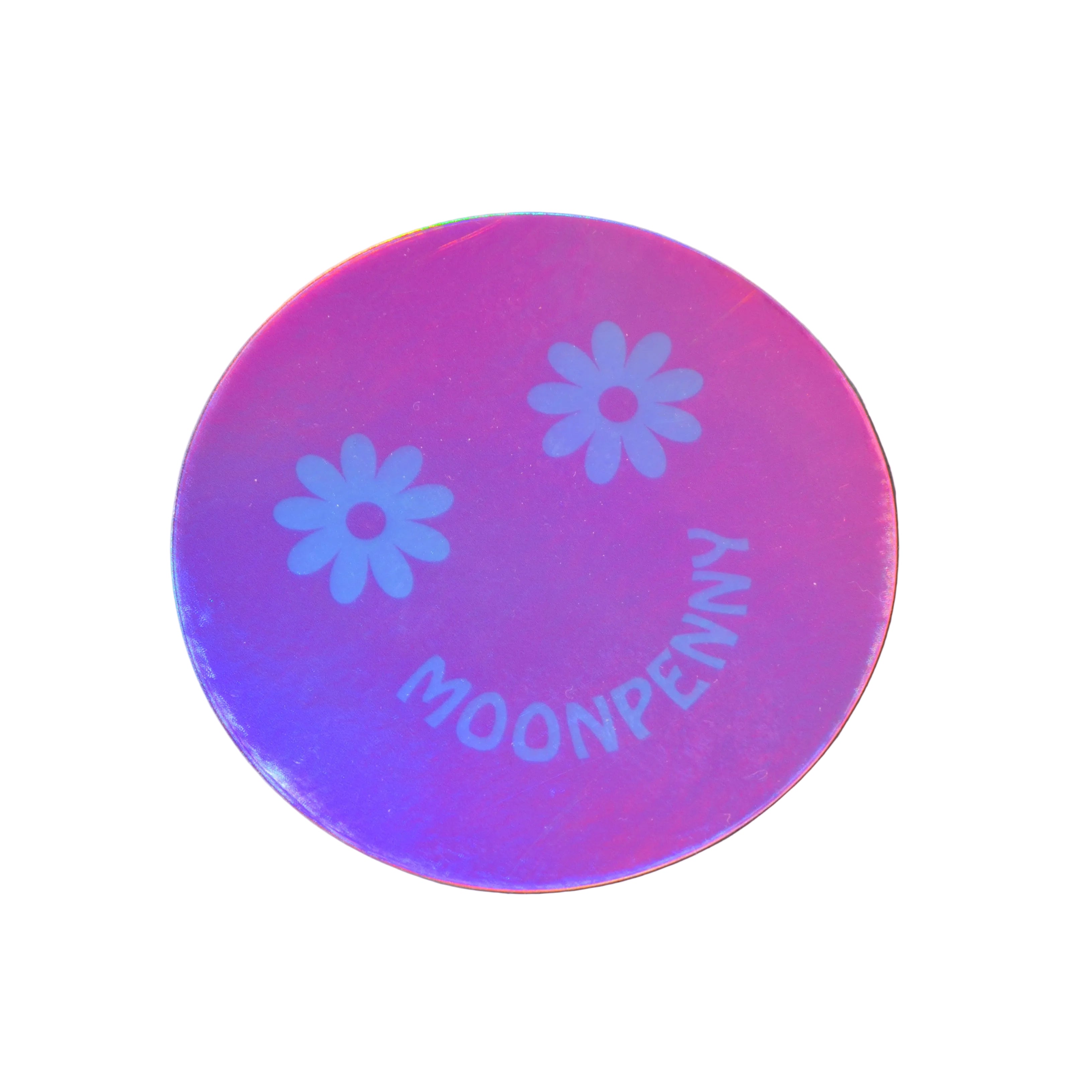 Daisy Face Vinyl Sticker | Holographic Pink