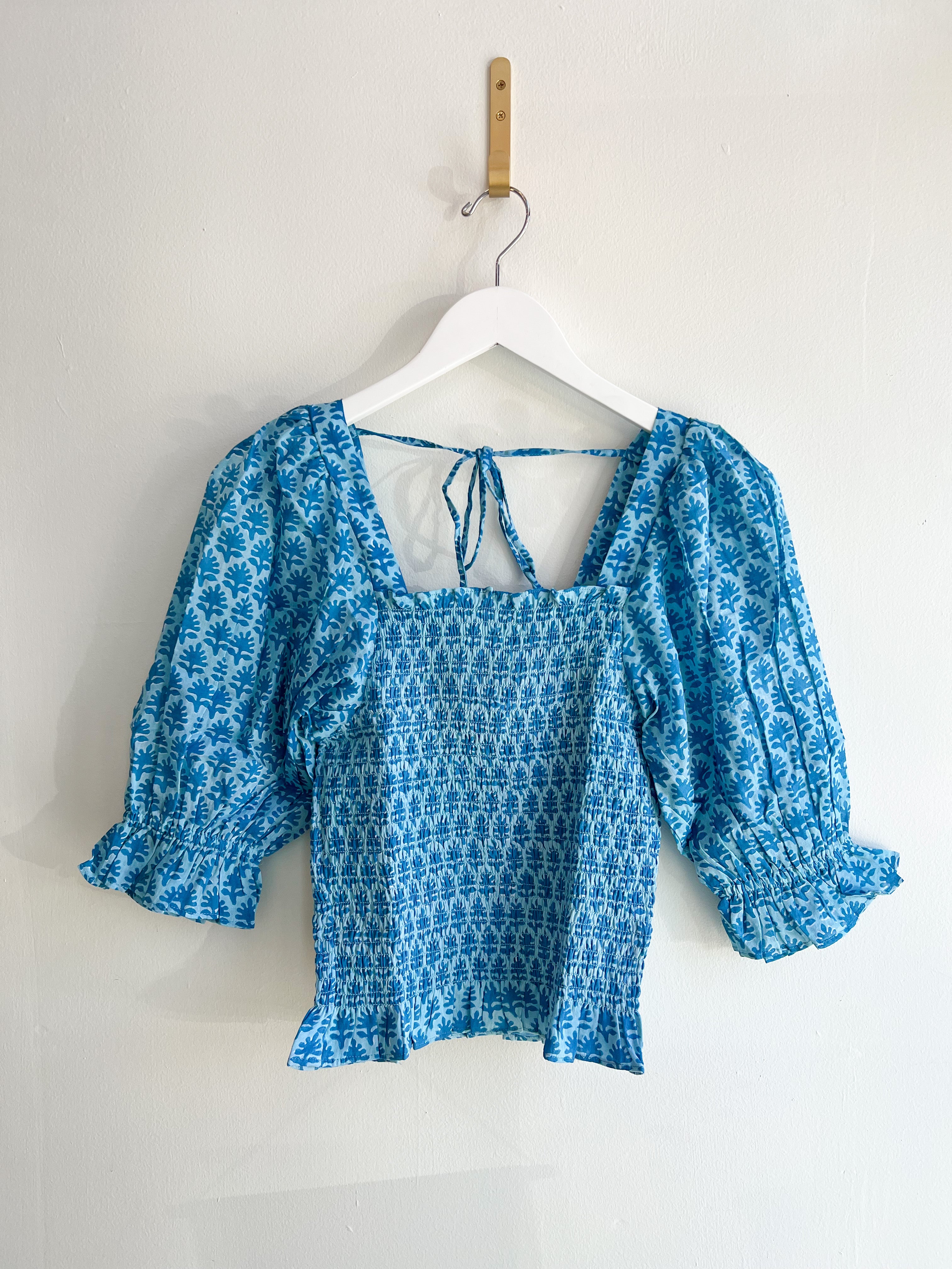 Smocked Top | Fern Blue
