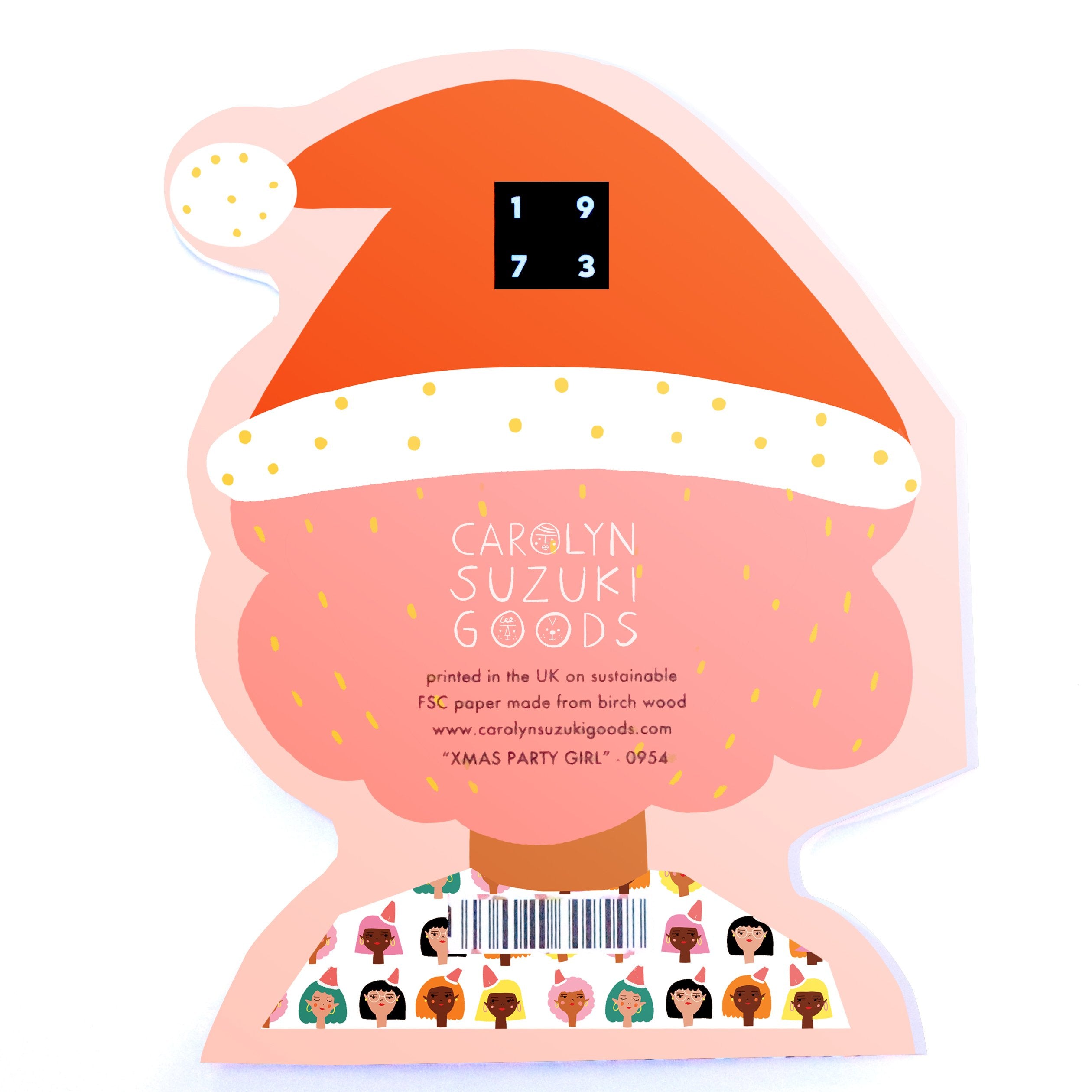 Xmas Party Girl Greeting Card
